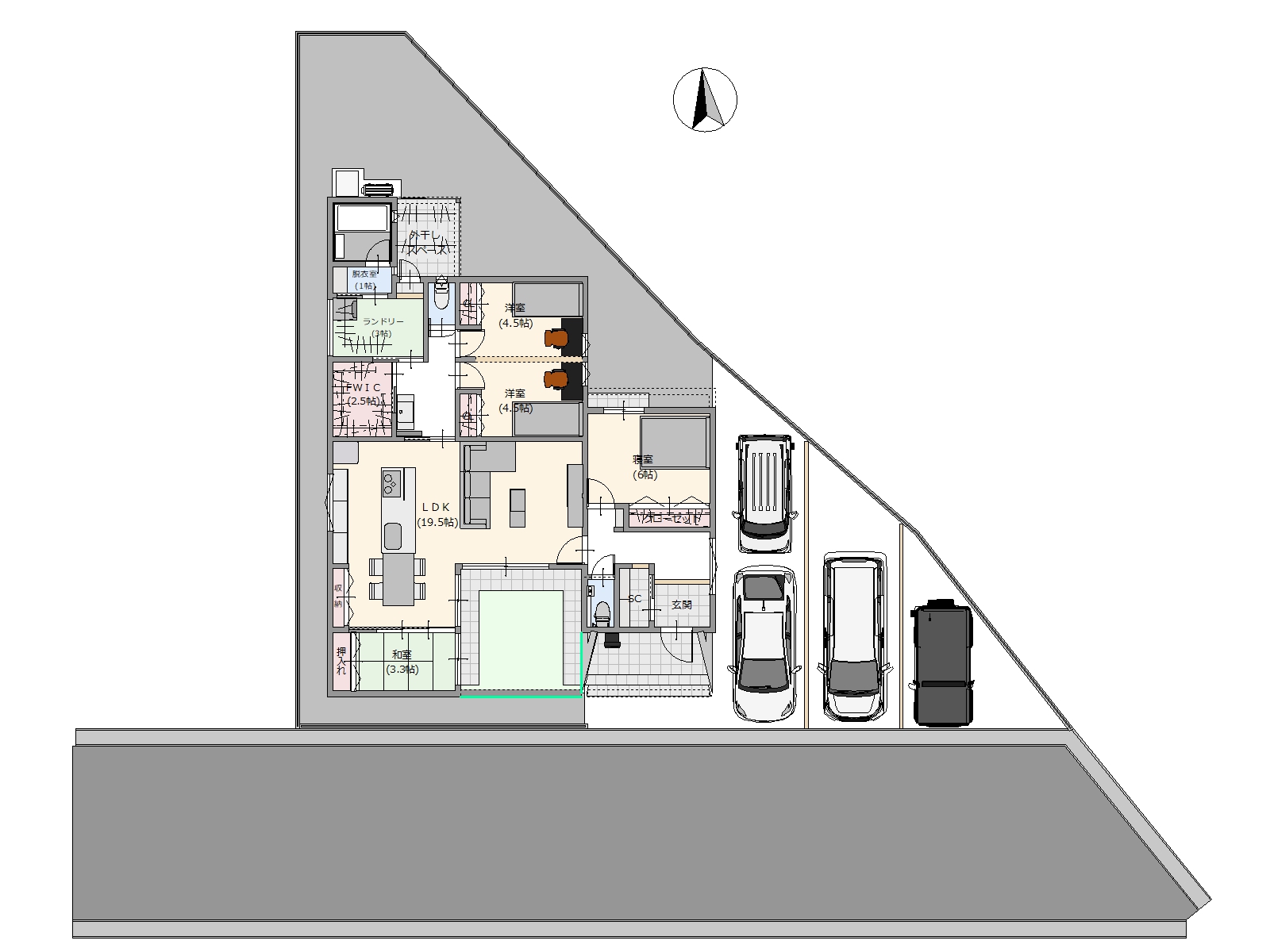 佐々11号地推奨平面建物配置